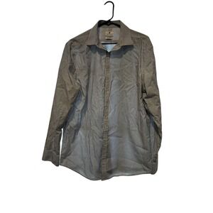 Ryan Seacrest Shirt Mens 16 1/2 34-35 Blue Pin Stripe Slim Fit‎ Stretch Non Iron